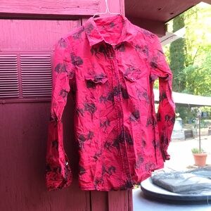 Women's Red Button Down Shirt